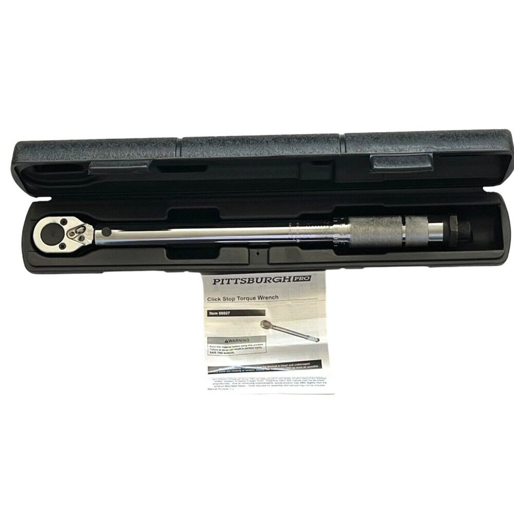 Pittsburgh Pro 3/8" Click Stop Reversible Torque Wrench 5-80 Ft Lbs 807 Case - Picture 2 of 10